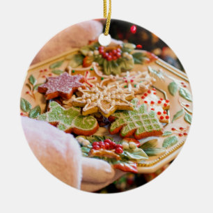 Décoration En Céramique Les biscuits de Père Noël d'un plat