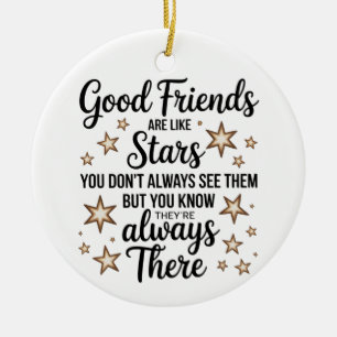 Décoration En Céramique Les bons amis sont comme des étoiles Citation Insp