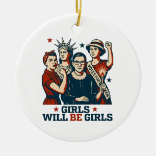 Décoration En Céramique Les Filles Seront Des Filles Féministes Empower Fe