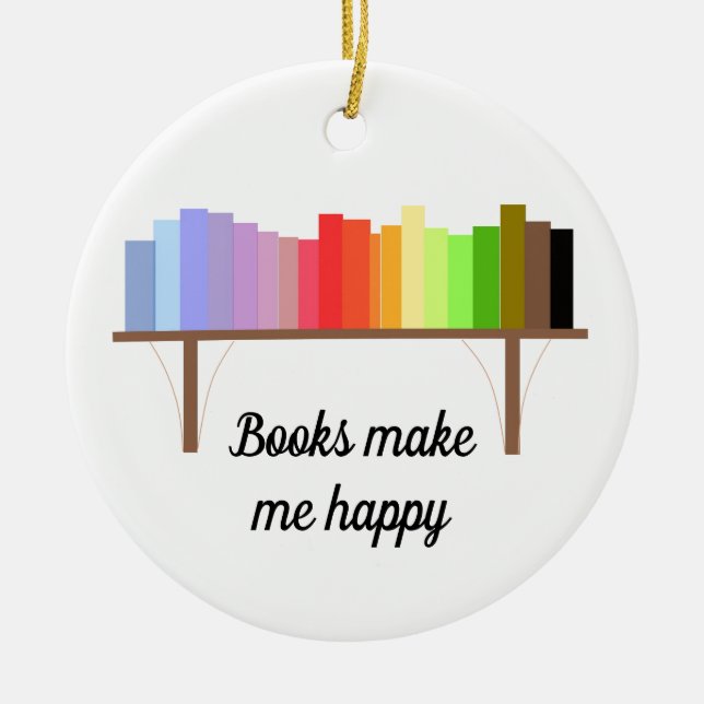 Décoration En Céramique Les Livres Me Rendent Heureux (Devant)
