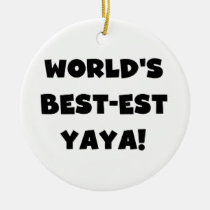Décoration En Céramique Les meilleurs cadeaux Yaya du monde de Black Text