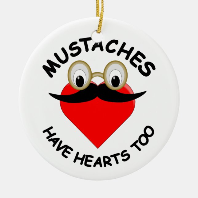 Décoration En Céramique Les moustaches ont aussi des coeurs (Devant)
