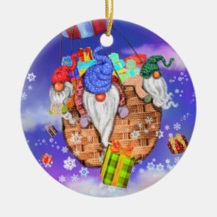 Décoration En Céramique Les personnages de Noël volent et donnent des cade
