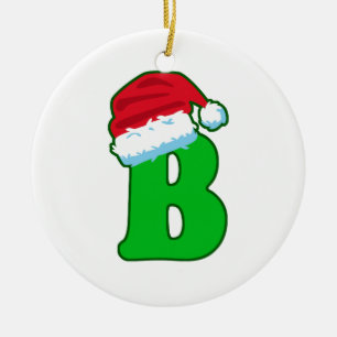 Décoration En Céramique Lettre B Père Noël Père Noël Casquette Alphabet du