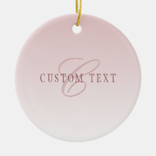 Décoration En Céramique Lettre élégante & monogramme   Rose ombré