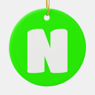 Décoration En Céramique Lettre initiale   Neon Green tendance moderne
