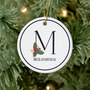 Décoration En Céramique LETTRE MONOGRAPHIQUE DE Noël M Personnalisée