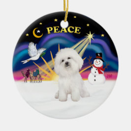 Décoration En Céramique Lever du soleil de Noël - Bichon Frise 4