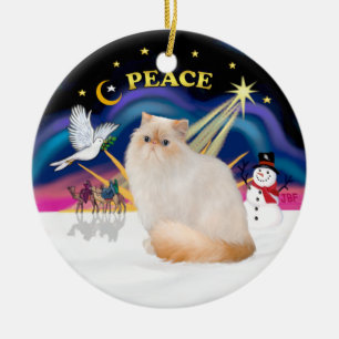 Décoration En Céramique Lever du soleil de Noël - Chat de l'Himalaya (Poin