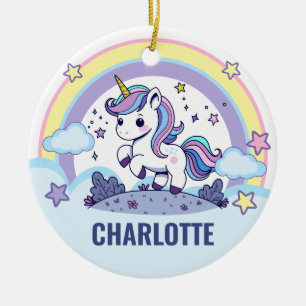 Décoration En Céramique Licorne pastel personnalisée magique