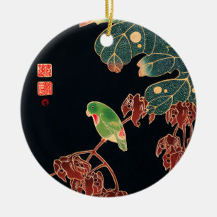 Décoration En Céramique L'illustration japonaise du Paroquet Colorful Bird