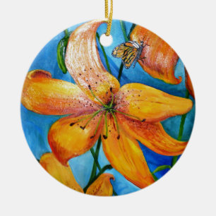 Décoration En Céramique Lily de tigre orange