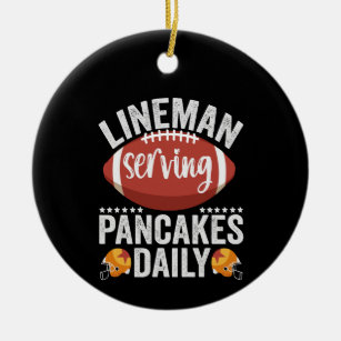 Décoration En Céramique Lineman Servage Pancakes Daily Funny Football Cade
