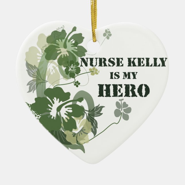Décoration En Céramique L'infirmière Kelly est mon héros (Devant)