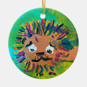 Décoration En Céramique Lion bébé "Art by Kids"