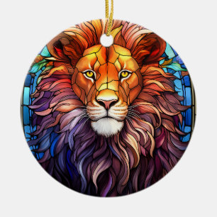 Décoration En Céramique Lion Majestueux En Verre Tissan