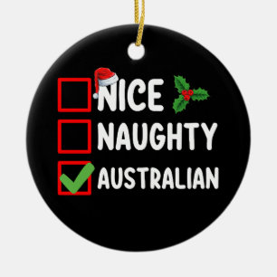 Décoration En Céramique Liste de Noël australienne des vilains gentils pou