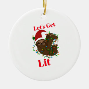Décoration En Céramique Lit Christmas Sloth