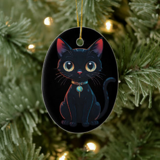 Décoration En Céramique Little Spooky Black Cat