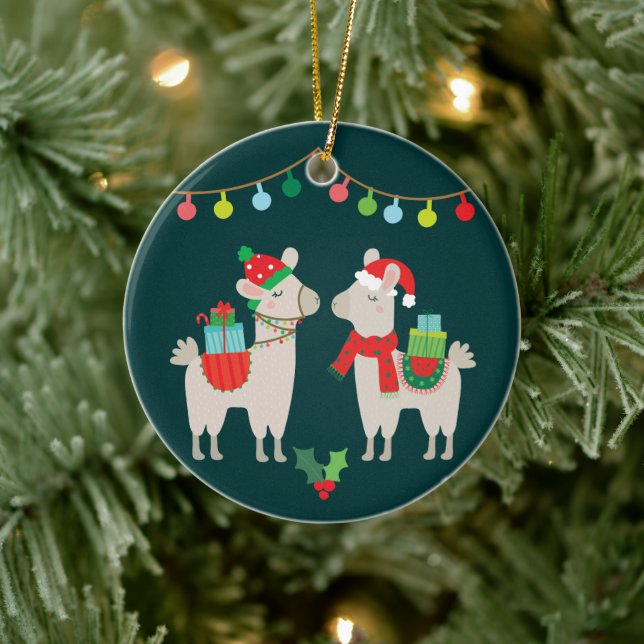 Décoration En Céramique Llamas de Noël (Arbre)