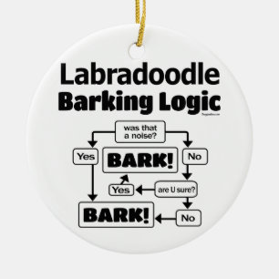 Décoration En Céramique Logique d'aboiements Labradoodle