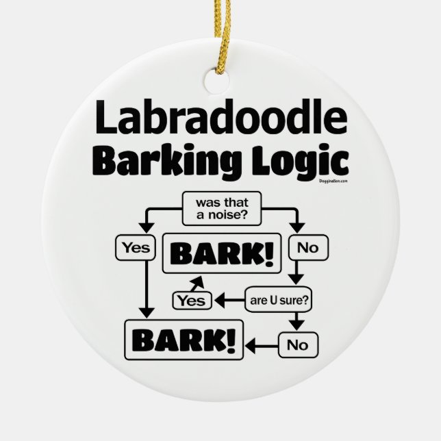 Décoration En Céramique Logique d'aboiements Labradoodle (Devant)