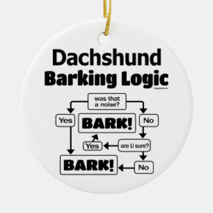 Décoration En Céramique Logique Dachshund Barking