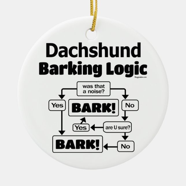 Décoration En Céramique Logique Dachshund Barking (Devant)