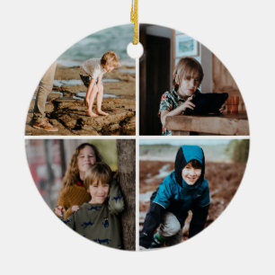 Décoration En Céramique Logo de l'école avec quatre photos de retour
