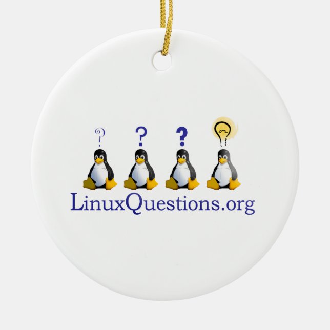 Décoration En Céramique Logo de questions de Linux (Devant)