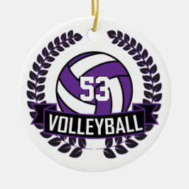 Décoration En Céramique Logo de volleyball 🏐 violet et noir