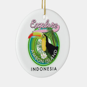 Décoration En Céramique logo de voyage de l'île d'Ambon en Indonésie