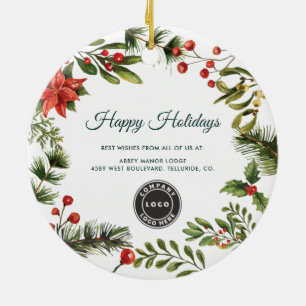 Décoration En Céramique Logo d'entreprise Employés Clients Noël