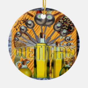 DÉCORATION EN CÉRAMIQUE LOGO DU COLLAGE ALIMENTAIRE DIÉTITIEN