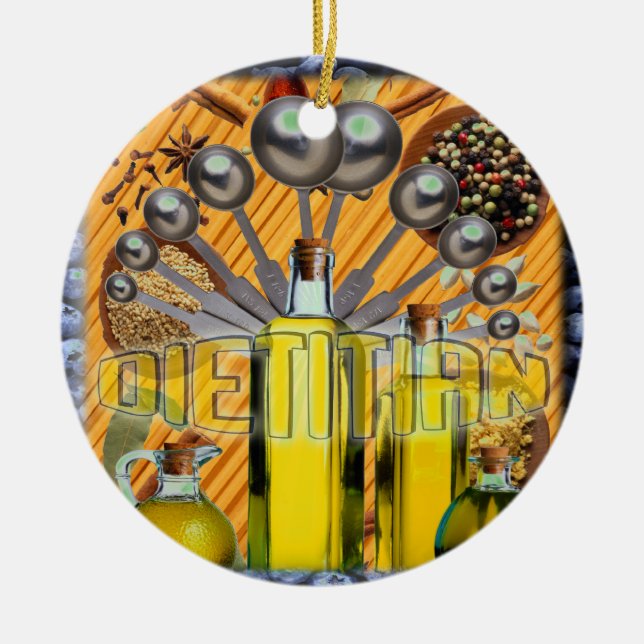 DÉCORATION EN CÉRAMIQUE LOGO DU COLLAGE ALIMENTAIRE DIÉTITIEN (Devant)