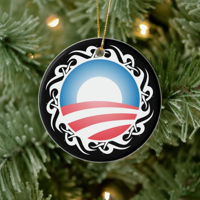 Décoration En Céramique logo tribal barack obama (Arbre)