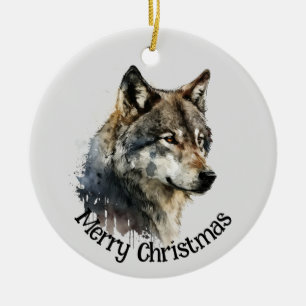Décoration En Céramique Logo Wolf Wolves Nature Carte de visite personnali