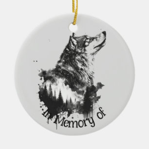 Décoration En Céramique Logo Wolf Wolves Nature Carte de visite personnali