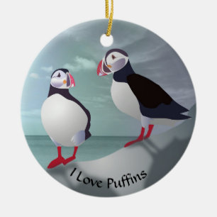 Décoration En Céramique L'ornement de conception de deux pouffins