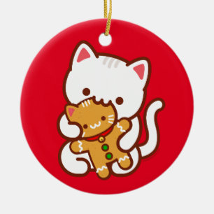 Décoration En Céramique L'ornement de Noël - Chat en pain d'épices de Ki