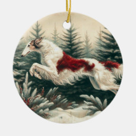 Décoration En Céramique L'ornement de Noël de Borzoi