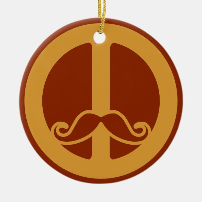 Décoration En Céramique L'ornement personnalisé Peace Stache (Devant)