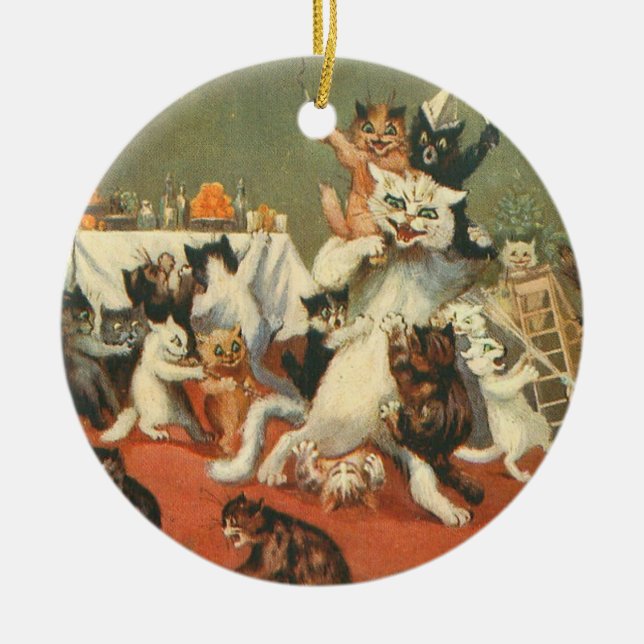 Décoration En Céramique Louis Wain Joyeux Noël (Devant)