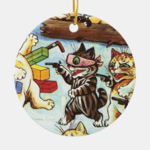 Décoration En Céramique Louis Wain - Les Cambrioleurs Et Les Brigands D'Am