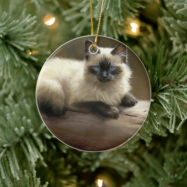 Décoration En Céramique Lounger Siamese Kitten (Arbre)