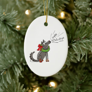 Décoration En Céramique Loup Noël Funny Mignonnes Enfants