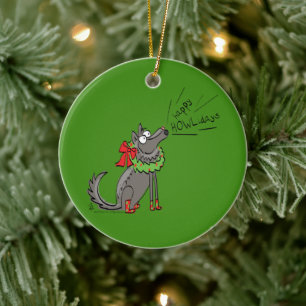 Décoration En Céramique Loup Noël Funny Mignonnes Enfants