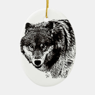 Décoration En Céramique Loup sauvage