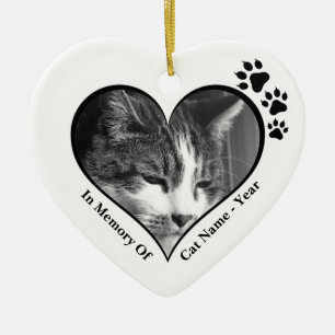 Décoration En Céramique Lovable Black and White Cat Memories