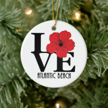 LOVE Atlantic Beach Hibiscus rouge